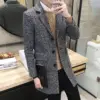 Men’s Wool Trench Coat Slim Fit Single-Breasted Suit Collar