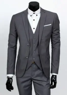 Custom Men’s Suit with Cotton Fabric & Buckled Placket Custom Men’s Suit with Cotton Fabric & Buckled Placket