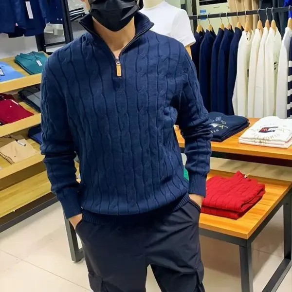 Warmth-Retaining Men’s Thermal Knit Top Half Zip Long Sleeve Warmth-Retaining Men’s Thermal Knit Top Half Zip Long Sleeve