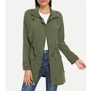 Solid color trench coat