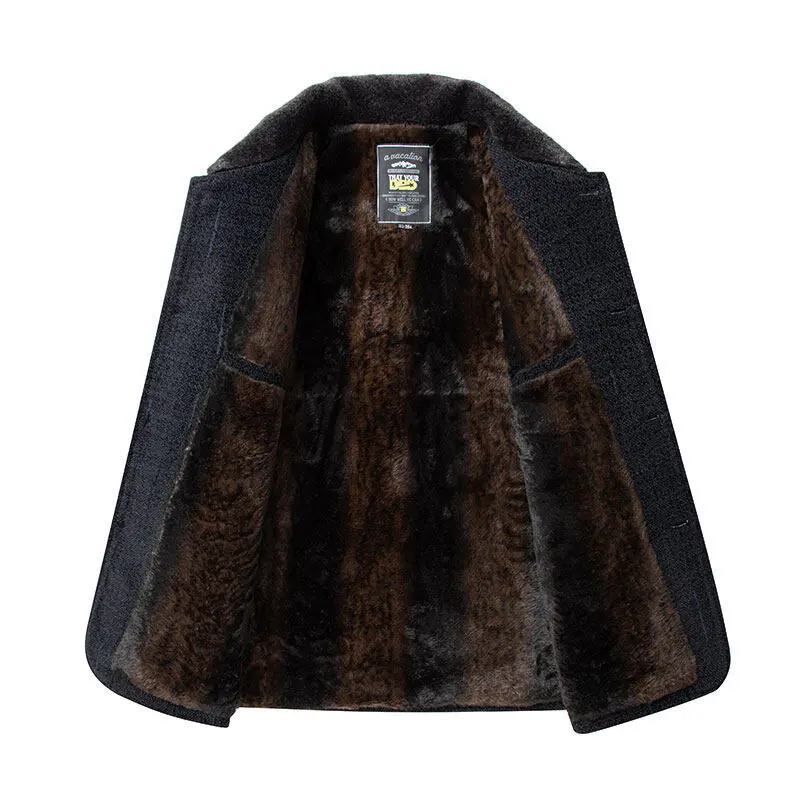 Thick Fleece-Lined Cotton-Padded Coat for Elderly, Woolen Thick Fleece-Lined Cotton-Padded Coat for Elderly, Woolen