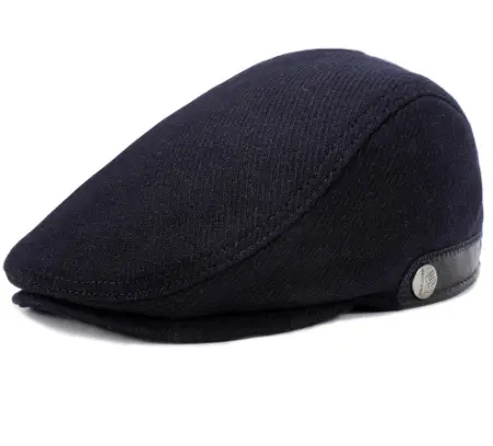 Woolen Beret Herringbone Pattern Adjustable