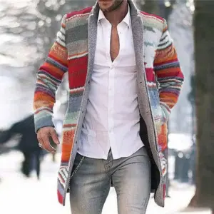 Layer-Friendly Mid-Length Men’s Cardigan Trench Coat