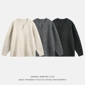 Retro Loose-fit Heavyweight Textured Knit Sweater Cardigan