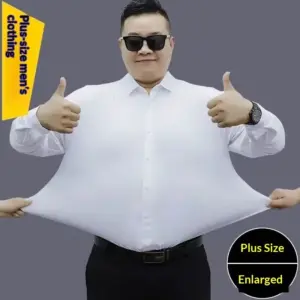 Comfortable Loose-Fit Men’s Plus-Size Long Sleeve Shirt