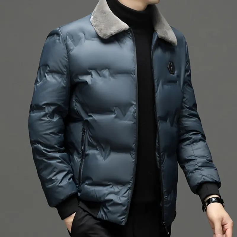 Men’s Cotton-Padded Winter Jacket with Fur Collar Coat Men’s Cotton-Padded Winter Jacket with Fur Collar Coat