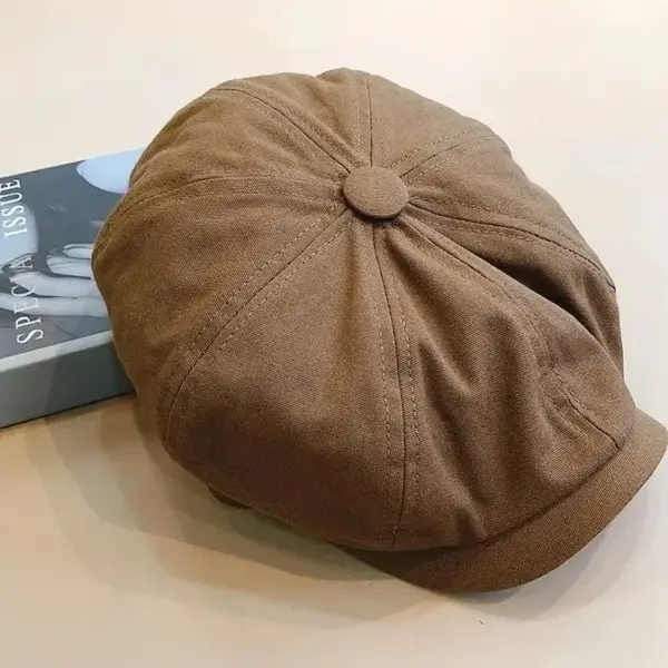 Men’s Vintage Painter Beret for Warmth - Flat Top, 56-60 cm