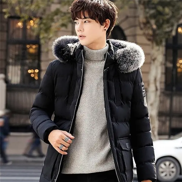 Warm Black Polyester Down Jacket Coat - Multiple Sizes Warm Black Polyester Down Jacket Coat - Multiple Sizes