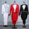 Slim Straight Fit White & Black Men’s Tuxedo Suit Set