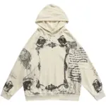 All-Over Speckle Print Cotton Pullover Hoodie for Men
