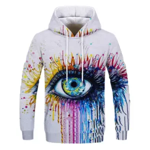 Graffiti Digital Print Sweatshirt, Round Neck Long Sleeve