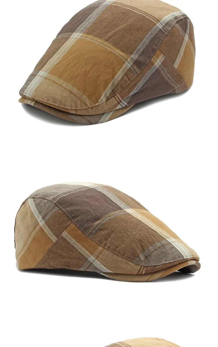 Breathable Cotton Summer Flat Top Peaked Cap for Men
