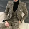 Thick Slim Fit Plaid Suits Thick Slim Fit Plaid Suits