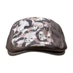 PU Leather Retro Beret Hat with Flat-Top Crown, Size M