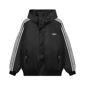 Hooded Leather Coat Jacket Men