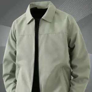 Men’s Slim-Fit Casual Jacket in Solid Color - Vinylon