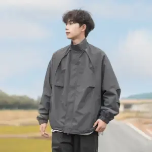 Windproof Waterproof Loose-Fit Retro Shell Jacket for Men