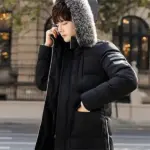 620068313294.webp Warm Black Polyester Down Jacket Coat - Multiple Sizes