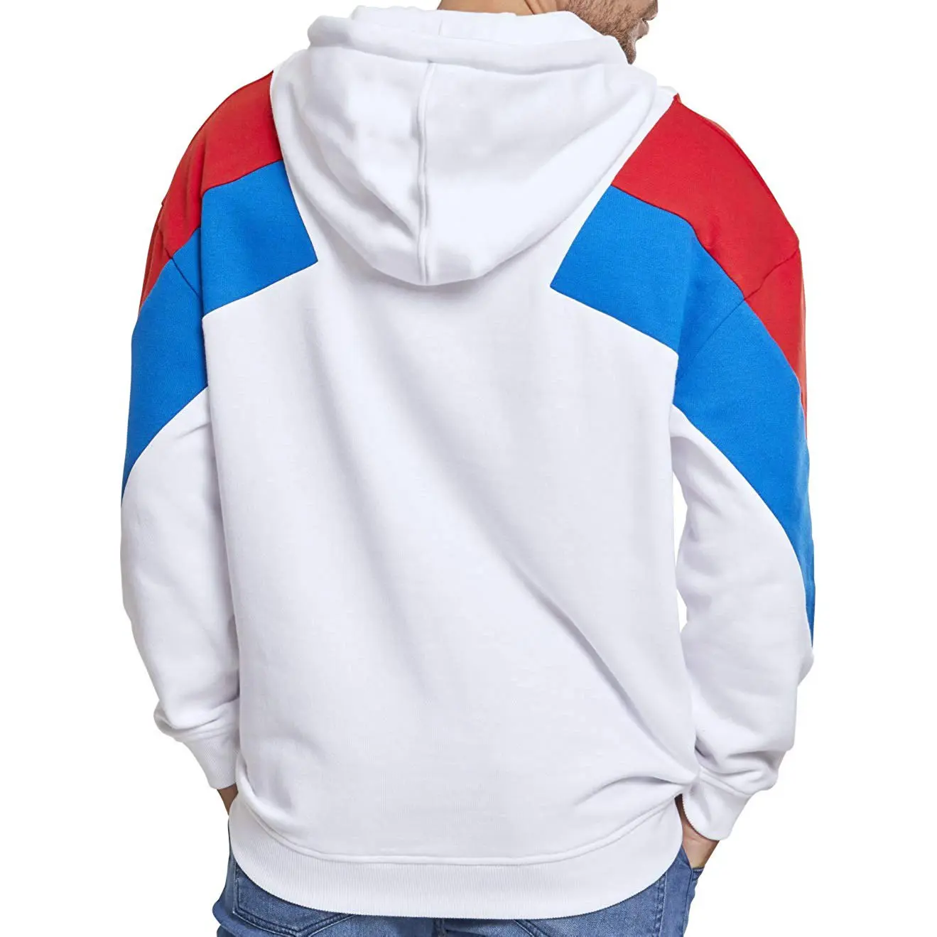 Non-Iron Men’s Color Block Round Neck Hoodie (White/Black) Non-Iron Men’s Color Block Round Neck Hoodie (White/Black)