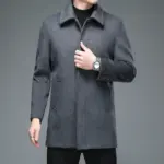 Trench Coat Mid-length Long Sleeve Lapel Korean Style Casual Jacket