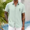 Men’s Digital Print Short-Sleeve Shirt in Spandex - Regular