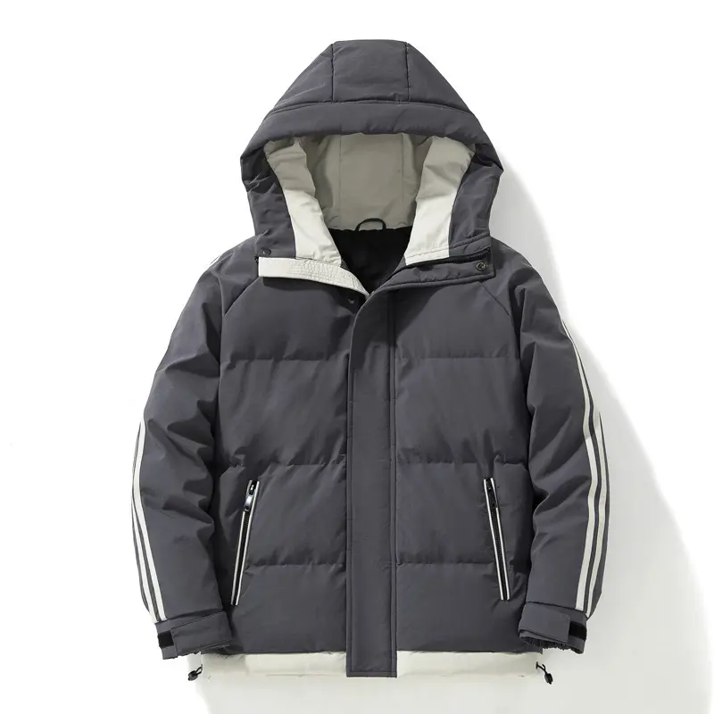 Warm Men’s Plus Size Padded Coat with Hood, Winter Korean Style Warm Men’s Plus Size Padded Coat with Hood, Winter Korean Style