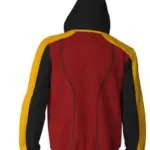 Hooded Batman Sweatshirt with Red Zipper, Cotton Blend