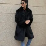 Windproof Insulated Faux Fur Coat with Fur Collar Pockets