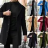 Men’s Wool Coat for Autumn/Winter, Slim Fit Side Pockets