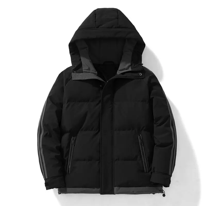 Warm Men’s Plus Size Padded Coat with Hood, Winter Korean Style Warm Men’s Plus Size Padded Coat with Hood, Winter Korean Style