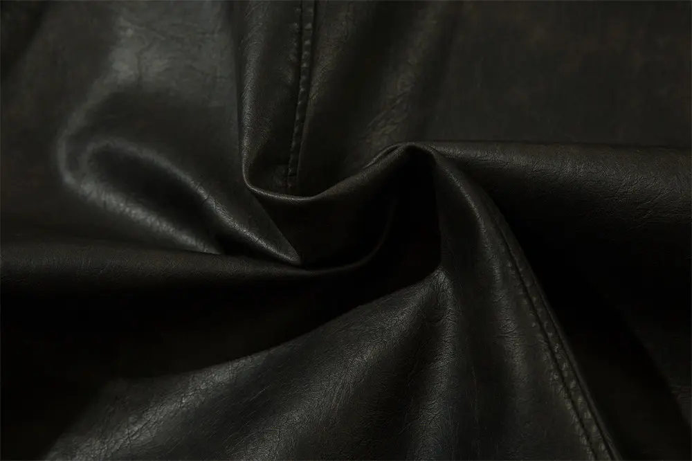 Loose Fit Black PU Leather Suit Jacket for Winter - Men