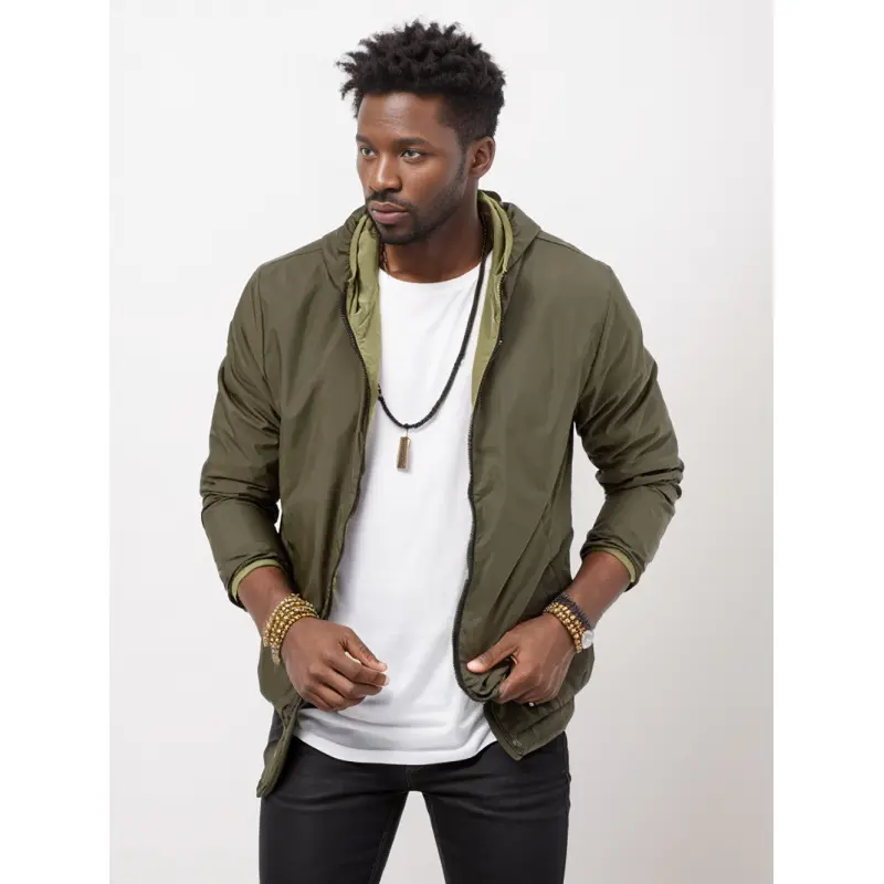 Reversible Men’s Zipper Coat for Loose Fit, 2-Way Colors Reversible Men’s Zipper Coat for Loose Fit, 2-Way Colors
