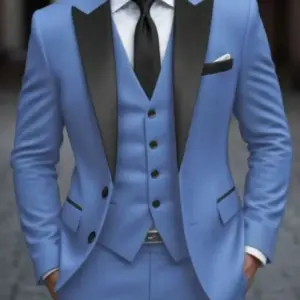 Slim-fit Men’s Suit Jacket Set with Pants & Innerwear - Poly Blend