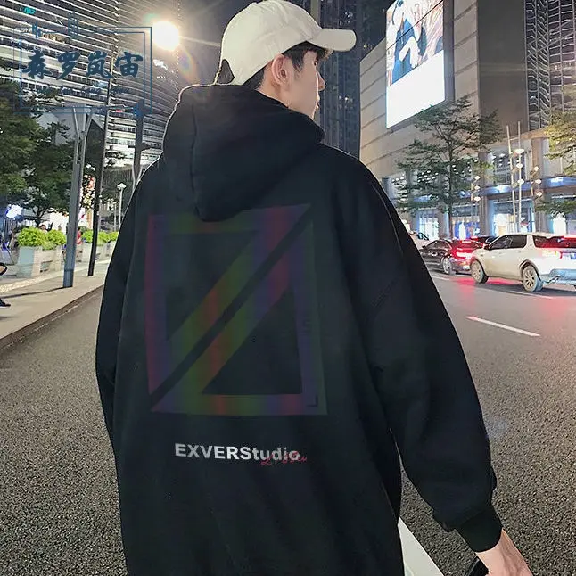 Reflective Visibility Loose-Fit Casual Sweatshirt for Men Reflective Visibility Loose-Fit Casual Sweatshirt for Men