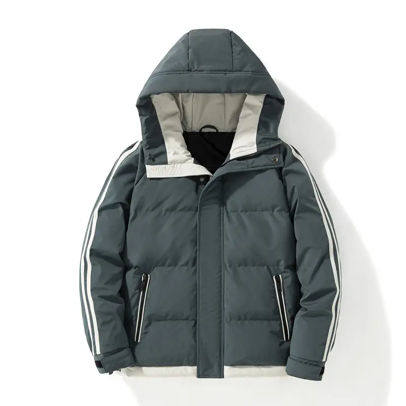 Warm Men’s Plus Size Padded Coat with Hood, Winter Korean Style Warm Men’s Plus Size Padded Coat with Hood, Winter Korean Style