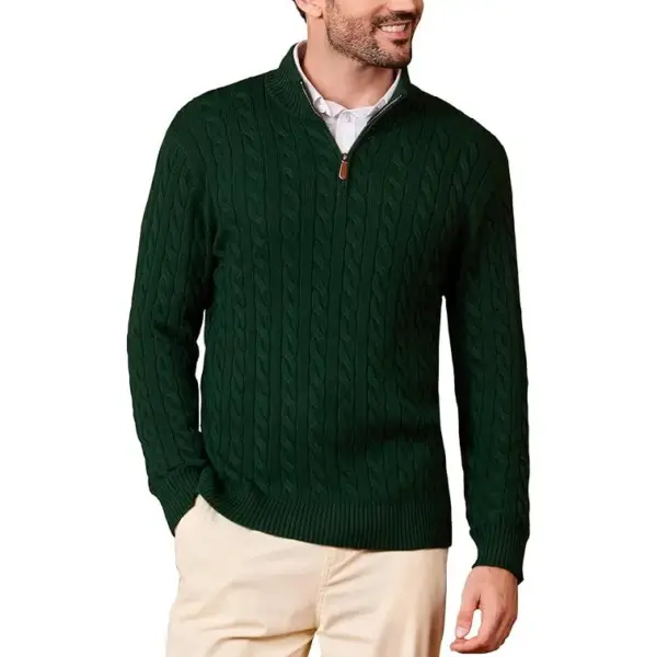 Warmth-Retaining Men’s Thermal Knit Top Half Zip Long Sleeve Warmth-Retaining Men’s Thermal Knit Top Half Zip Long Sleeve