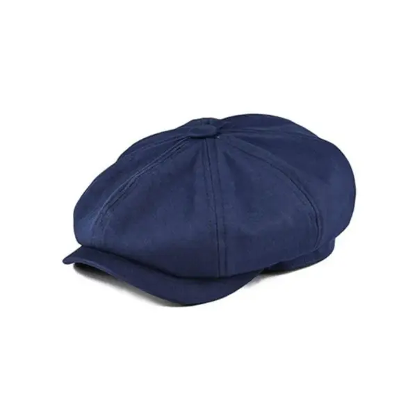 Men’s Vintage Painter Beret for Warmth - Flat Top, 56-60 cm