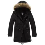 Men’s Hooded Cotton Parka Winter Overcoat with Pockets