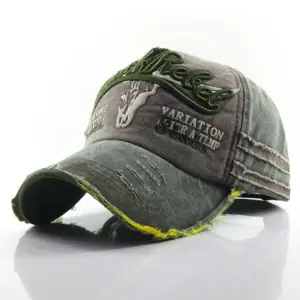 Adjustable Denim Retro Baseball Cap with Wide Brim