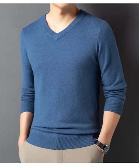 SpringAutumn Sweater V-Neck Top Men's