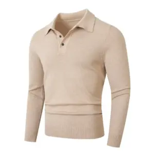 Warmth-Boosting Thick Knit Pullover Sweater with Lapel Neck