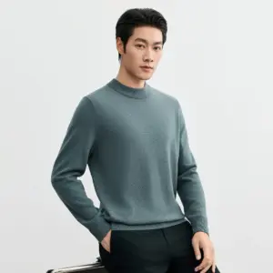 Men's Wool Pullover Base Layer Sweater, Crew Neck