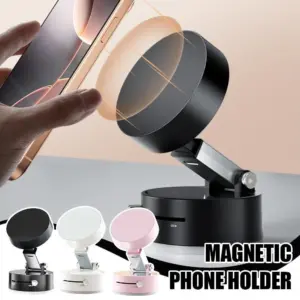 Magnetic Vacuum Car Phone Holder with Hands-Free Navigation