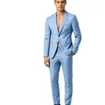 Slim Fit Men’s Business Suit Set with Double Breasted Buttons