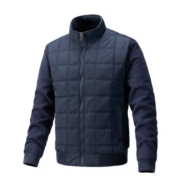 Stand Collar Knitted Sleeve Thin Cotton Coat