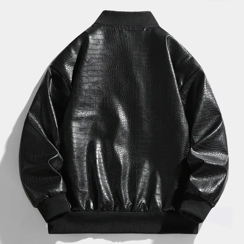 Slim Fit Synthetic Leather Jacket for Men, Ultra-Short Slim Fit Synthetic Leather Jacket for Men, Ultra-Short