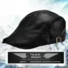 Warm Genuine Sheepskin Leather Men’s Hat, Windproof