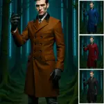 Warm Men’s Lined Wool-Blend Coat for Fall & Winter, Slim Fit
