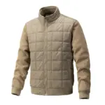 Stand Collar Knitted Sleeve Thin Cotton Coat