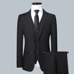 Slim-fit Men’s Two-Piece Business Suit Set, Two-Button